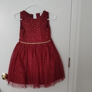Red Polka Dot Dress with Gold Accents
